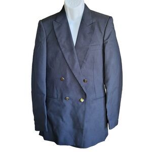 Vintage Jackie Vital Men’s Suit Jacket Size 38L Black Poly Blend